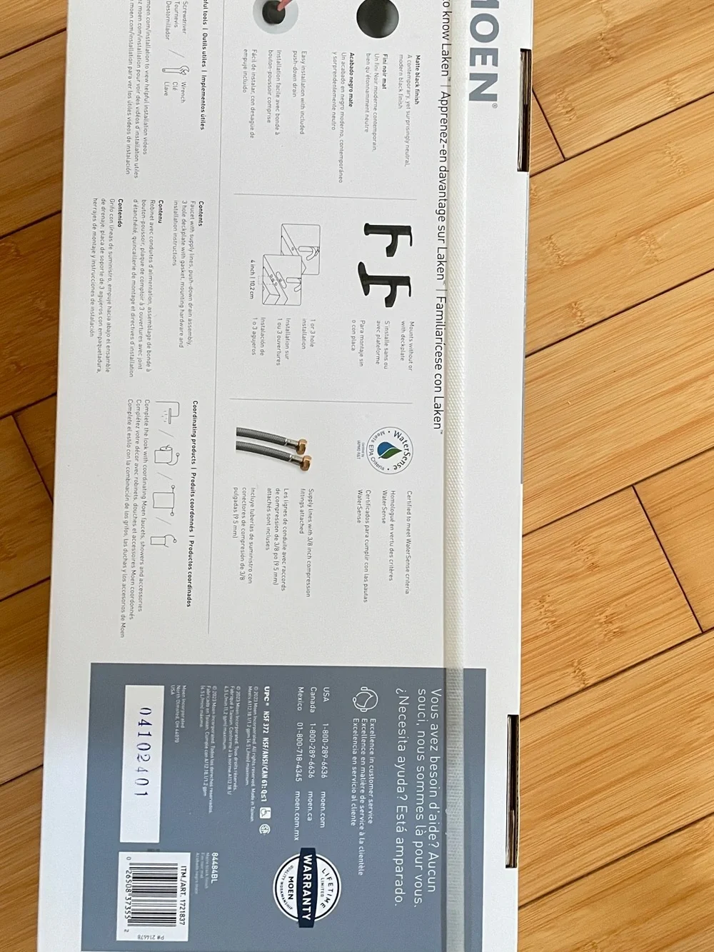 Moen Laken Single-Handle Bathroom Faucet in Matte Black